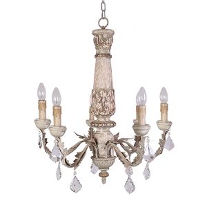 Reclaimed wood pendant light with crystal (WH-CI-34)