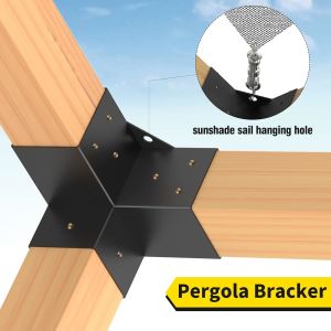 Buy cheap Heavy Alloy Steel Pergola Kit with 3-Way Brackets for 4"x 4" Lumber DIY Pergola Metal Gazebo Kits Brackets from wholesalers