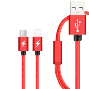 Braided Design Micro Usb Data Cable 2 In 1 Magnetic Connectors Customizable