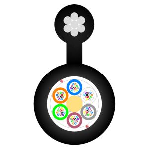 Buy cheap 12 Core Aerial  Figure 8 GYFTC8Y Self-supporting Optical Cable With Steel Wire Messenger from wholesalers