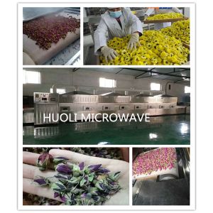 Industrial Microwave Dryer , Rose Bud / Jasmine Flower Drying Fixing Machine