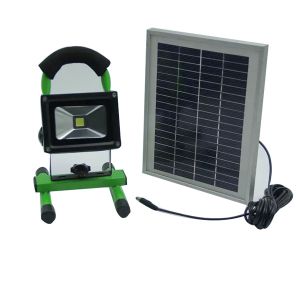 Buy cheap 10 watt waterproof rechargeable led flood light with solar panel from wholesalers