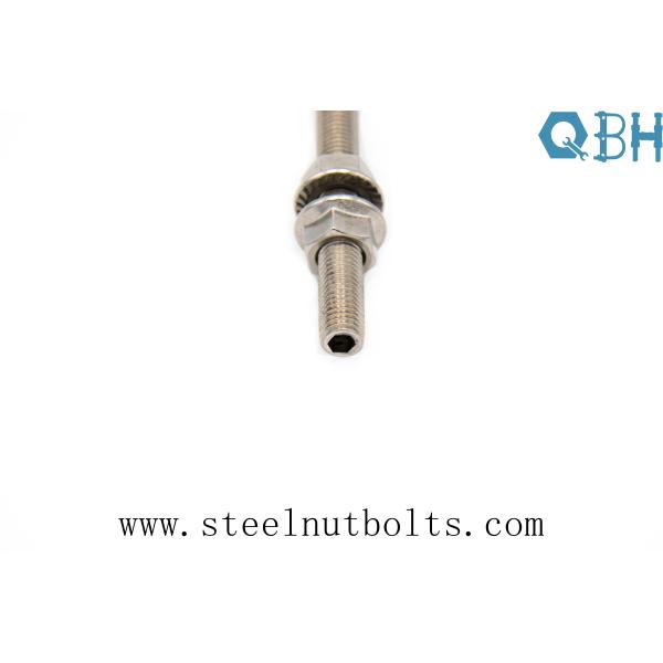 Quality Stainless Steel 304 Double Ended Dowel Screws With EPDM Flange Nut for sale