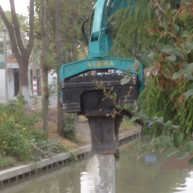 Buy cheap River Canal Hydraulic Pile Driver - Excavator-Mounted & High-Efficiency Piling Performance from wholesalers