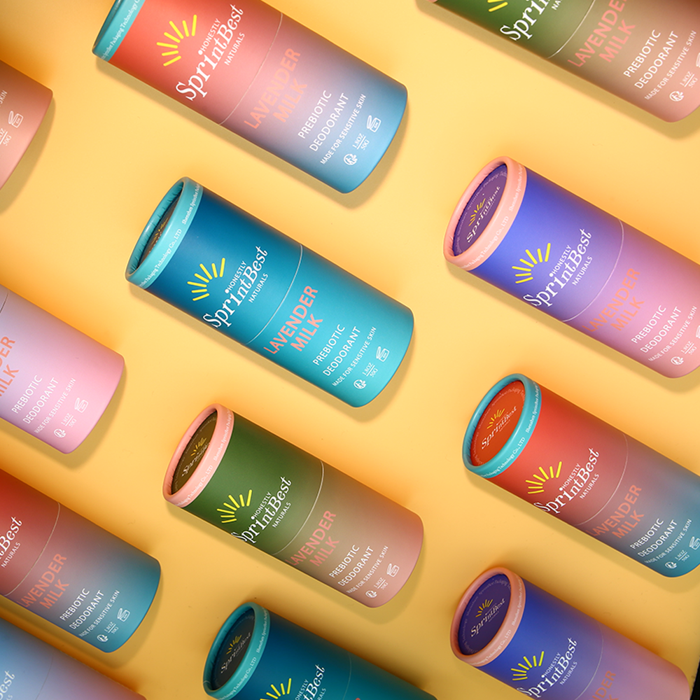 China Factory direct, biodegradable recycled paper deodorant can packaging containers on sale