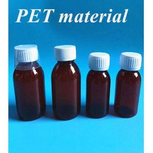 Buy cheap 100ml 120ml 150ml Plastic Syrup Container With Measuring Cup from wholesalers