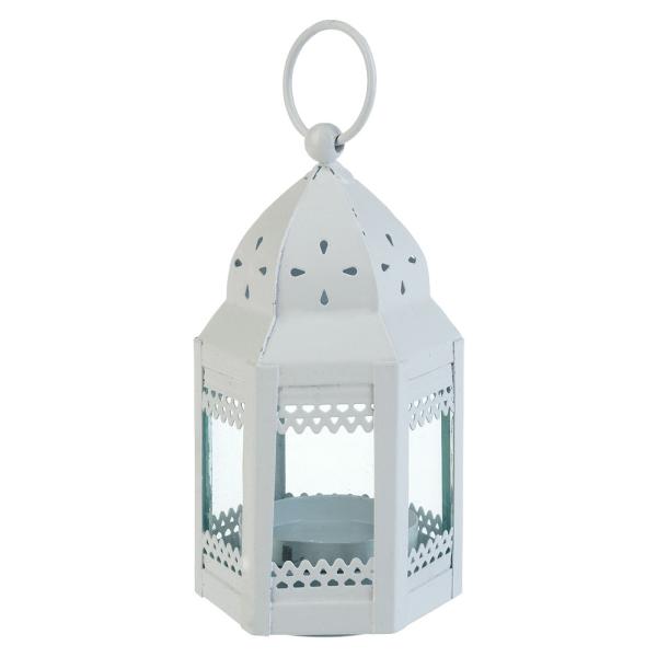 Mini Taj Hurricane Candle Lantern - White