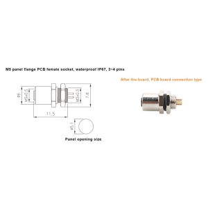 Factory M5 Code-A 4Pin Panel Flange PCB Female Socket Circular Connector IP67