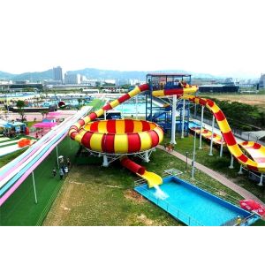 Hotel Custom Fiberglass Water Slides With Floats Bowl