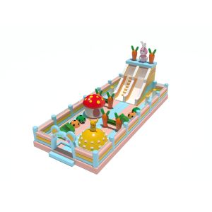 China Rabbit Carrot Mushroom Bouncy Inflatable Castle With Slides on sale