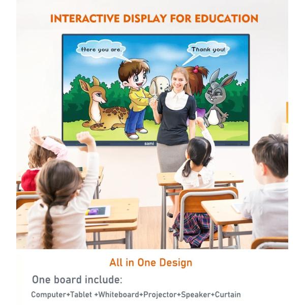 86inch LCD Interactive Touch Screen Whiteboard For Business Wall Mount/Mobile Stand 50000hrs Lifetime