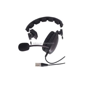 TELIKOU HD-101 XLR 5 Pin Male Single-ear Full-Duplex Wired Intercom Headset