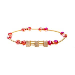 Buy cheap 7.5'' Tassel Beaded Handmade Bracelets stretchy 14k Gold Plated from wholesalers