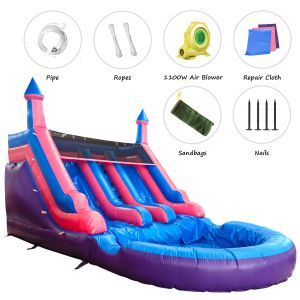 Buy cheap Outdoor Commercial Double Lane Inflatable Water Slides With Pool from wholesalers