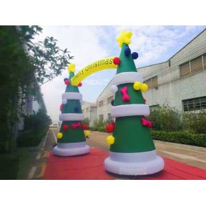Customized 8OZ Fabric Inflatable Advertising Christmas Arch With Digital