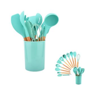Customized Kitchen Cookware Accessories Silicone Kitchen Utensils With Holder