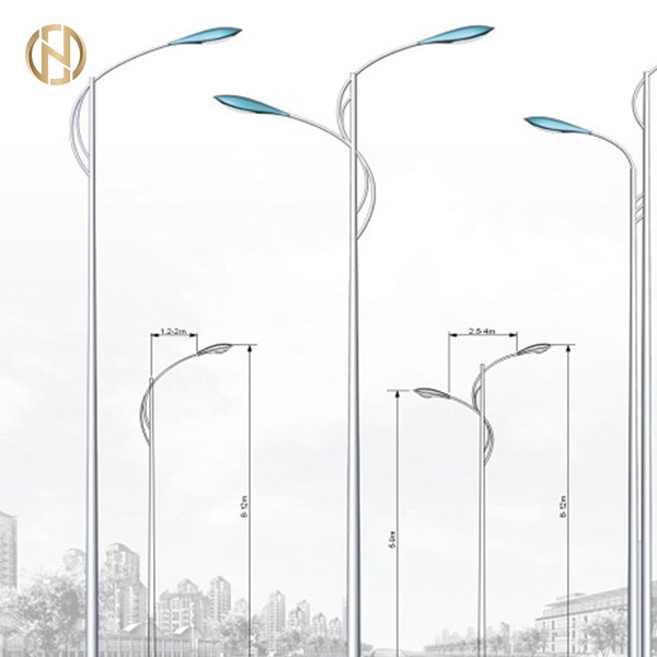 Quality 6M 8M 10M 12M Street Light Pole Octagonal Shape Q235B / Q345B Shaft Material for sale