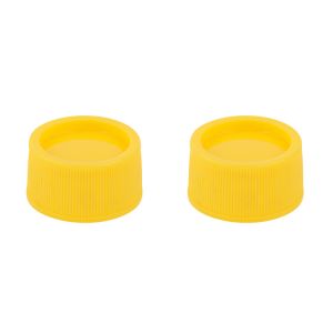 Yellow Striped PP Plastic Screw On Cap Covers Rotating And Sealed Cap For Skin