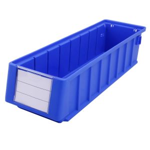 Customized Logo Stackable Plastic Shelf Bin Storage Crate with Dividers Solid