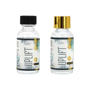 1oz 30ml Smell Leak Proof Airtight clear Round boston Glass Bottle with Black