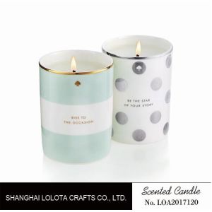 Buy cheap Long Lasting Ceramic Scented Jar Candle With Border Top Gold Foil Stamp from wholesalers