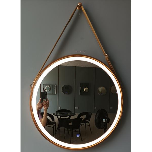 Quality Aluminum Frame Black Hanging Vanity Mirror With Lights 24W for sale