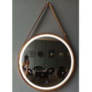 Buy cheap Aluminum Frame Black Hanging Vanity Mirror With Lights 24W from wholesalers