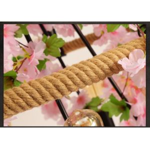 Large leaves chandelier green light fixture in foyer shopping mall bohemian