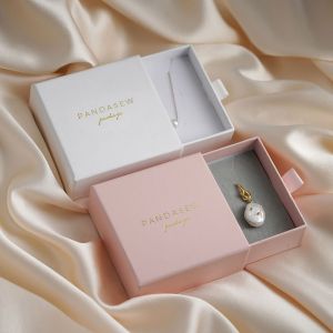 Custom Logo Printed Black Cute Slide Jewelry Packaging Display Gift Box With