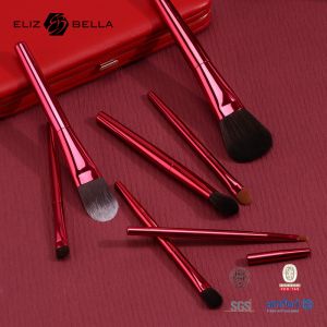 Buy cheap 6pcs Red Metal Handle Professional Makeup Brushes With Cosmetic Box from wholesalers