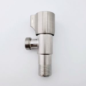 Brushed SS 201 Angle Stop Valve For Household Drinking 3/4 Inch
