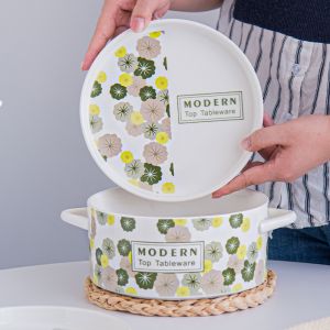 60 oz Ceramic Soup Noodle Ramen Pot With Lid Ideal for Parties Ceramic Type