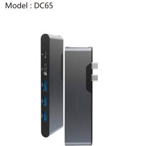 USB Type C LAN Adapter 6-in-2 USB C Hub with 3 USB 3.0 Ports and RJ45 Gigabit