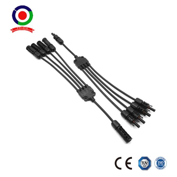 TUV Solar Cable Parallel Connector 4 To 1 Y Branch PV Connector For Solar System