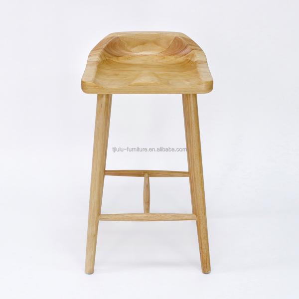 Rubber Wood Frame Antique Solid Wooden Bar Chair Stools for Bar Table in Mail Packing and Material