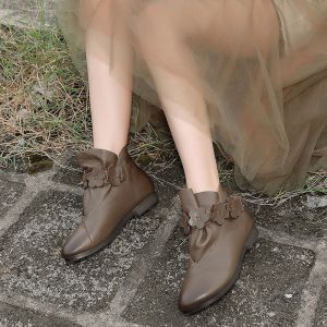 S397 Leather Shoes Handmade Toe Layer Cowhide High Quality Women'S Shoes Custom