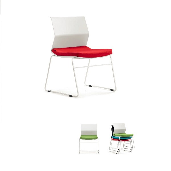 Quality stackable armless plastic back training chair for sale