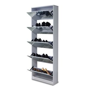 Buy cheap Bedroom White 25kg 29pcs Panels Mirrored Shoe Cabinet from wholesalers
