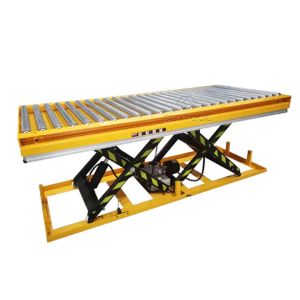 China 300 Kg 500kg Roller Lift Table Electric Lift Scissor Lift Table 2000 Lb Galvanized Roller on sale