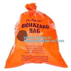 Plastic biohazard infectious waste Dustbin liner, Autoclave Biohazard Bags, High