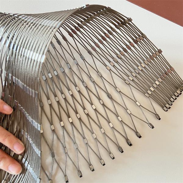 Buy cheap SS304 SS316 Stainless Steel Ferrule Rope Mesh Netting 1.2mm-3.2mm Diameter from wholesalers