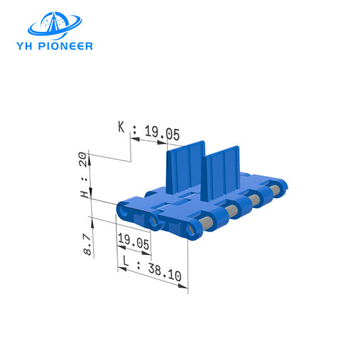 Easy to Clean Modular Belt with Flights for Sanitary Conveying in Food and