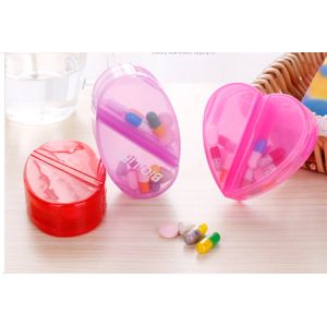 Buy cheap Can rotation Cute Heart shape pill box with four compartments and can changed it with oval shape pill holder from wholesalers
