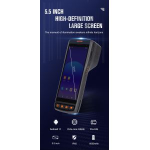 5.5 Inch Touch Screen Handheld 1D 2D bar Code Scanning NFC RFID Reader Android