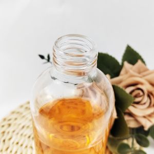 Inside Engraving 250ml Clear Frosted Vodka Glass Bottle with Wooden Cork Stopper