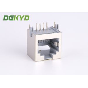 15mm Height PBT Gray 8p8c Pcb Mount Low Profile Rj45 Keystone Jack Without