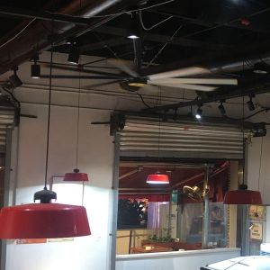 Al-Mg Alloy Blade 2.4m Brushless HVLS Ceiling Fan for Hotel or Domestic Energy