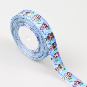 Factory price high quality custom printed 32mm grosgrain stripe ribbon cartoon