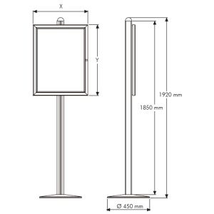Buy cheap ODM Single Leg 1920mm Lockable Poster Case With Key from wholesalers