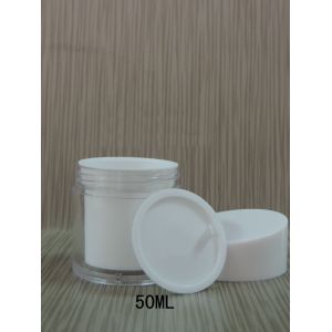 Buy cheap 50G & 50ML double-deck PS Round Cosmetic Packaging/Cream Jar /Aluminum Jars With Screw Cap from wholesalers